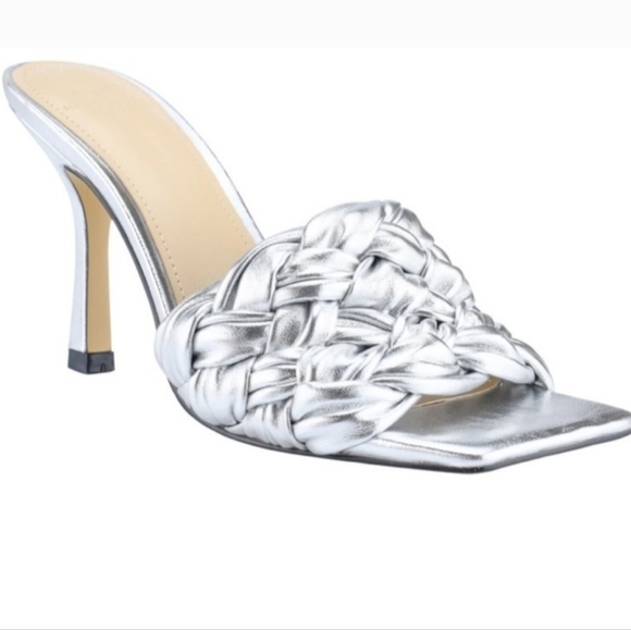 Marc Fisher Shoes - Marc Fisher LTD Draya Braided Sandal (Women)Size 7.5M Silver metallic leather c